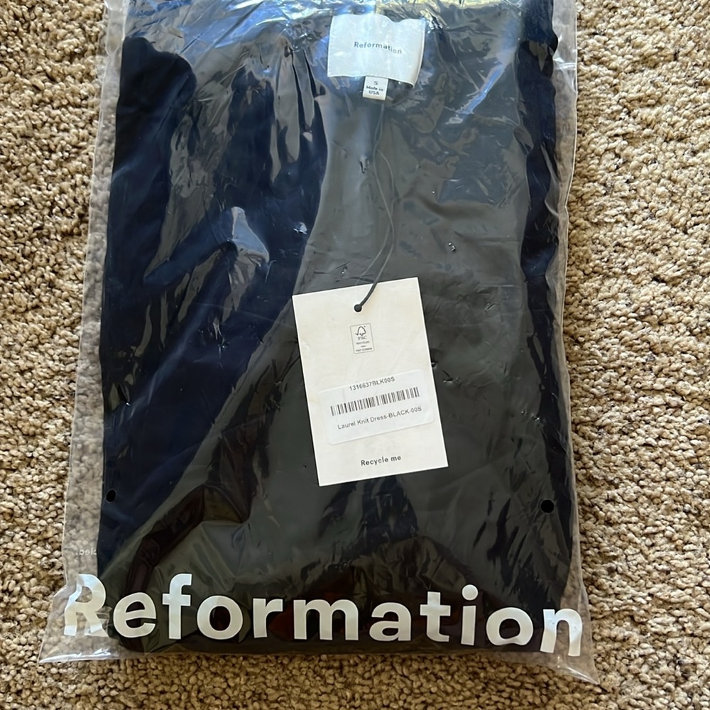 Reformation Laurel Knit Dress Black - Size S - Picture 9 of 11